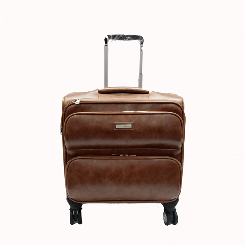 皮革商务拉杆箱定制生产